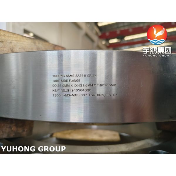 ASME SA266 GR.2N Tube Side Flange Connecting The Heat Exchanger Shell And The Tube Box