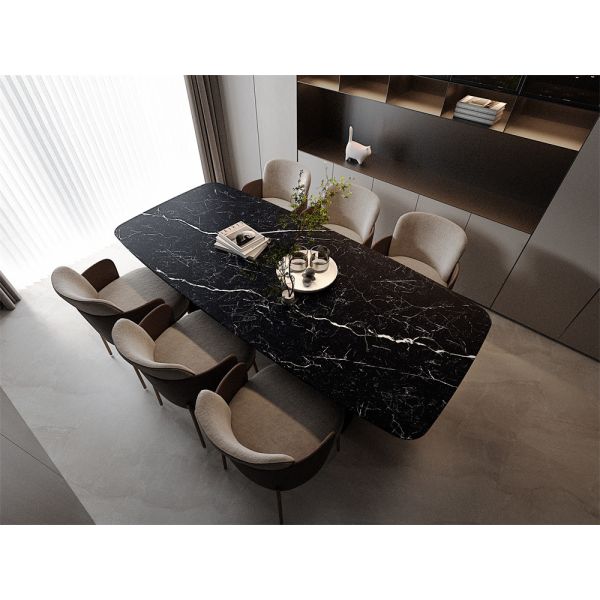 Lámina de piedra sinterizada negra mat 1600x3200mm para el comedor