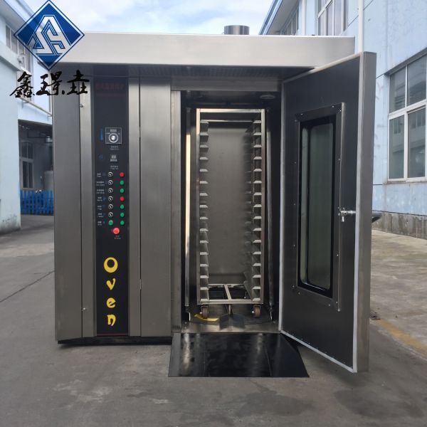 16 Trays Bread Baking Machine With Steam For Bakery Stainless Steel Rotary Rack Oven