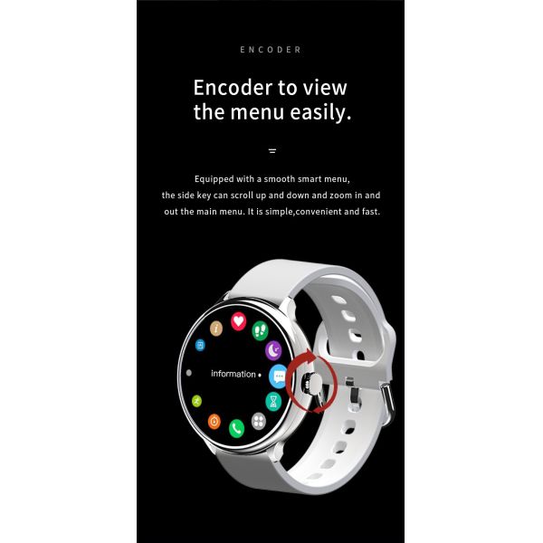 240x240 MTK2502C BT Call Smart Watch K50 230mAh Full Touch Fitness Tracker