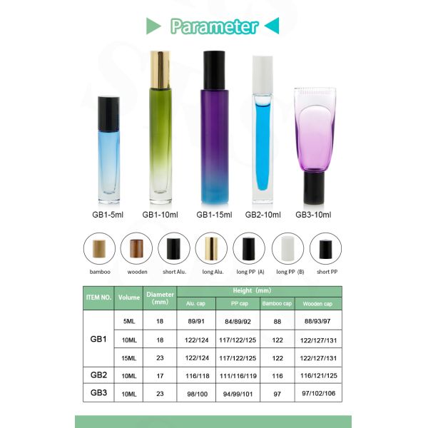 GB3-10ML Wholesale Factory Sale Thick Wall Glass Vial Roller Bottle Packaging For Hand Oil