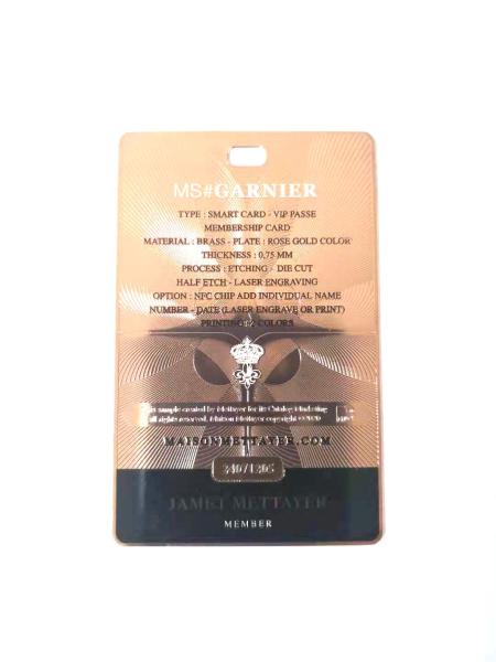 Impressão feita sob encomenda dos cartões do metal de Rose Gold 85*54mm