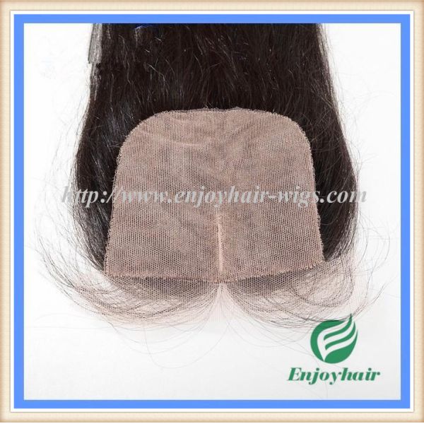 Silk top closure4''x4'' brazilian virgin hair natural color deep wave 10''-24''middle part