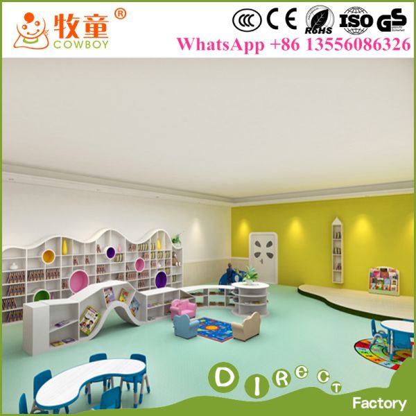 High quality and Luxury International Preschool Kindergarten Reading Room Library Furniture Sets
