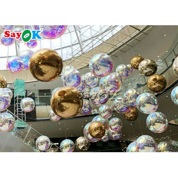 Gold And Silver 2.5m Waterproof Inflatable Mirror Ball For Party