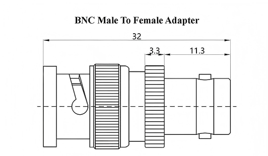 DC-4GHz RF Adapter 50 Ohm BNC Male To Female Connector