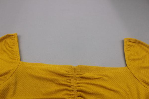 Sexy Long Sleeve Custom Women' Dresses Square Neck Rib Dresses Apricot Color