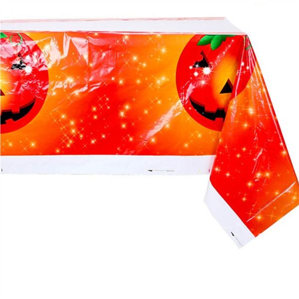 Square SGS PEVA Plastic Halloween Table Cover For Party