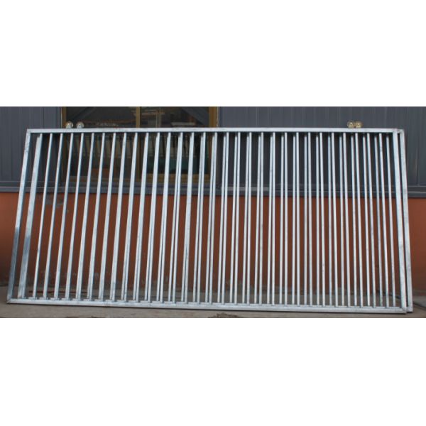 Flat top galvanized steel tubular metal fence panel