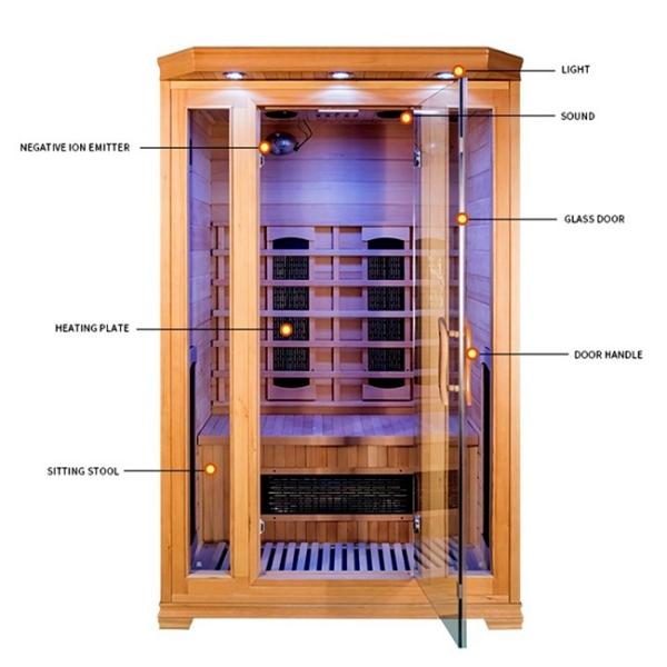 Custom Home Hemlock 2 Person Infrared Sauna Room With Oxygen Ionizer