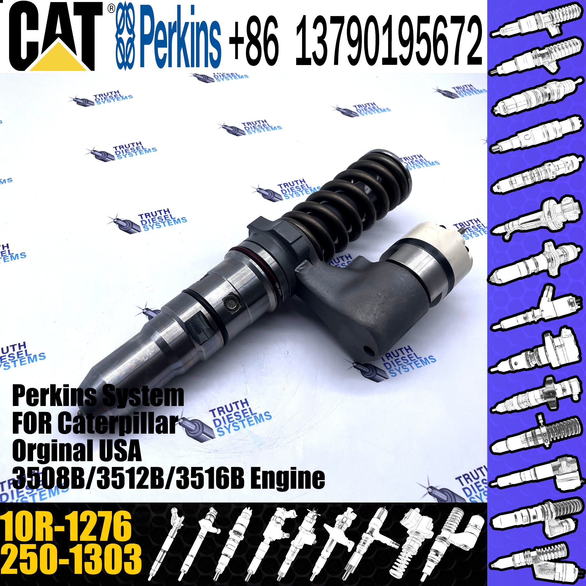 250-1303 высококачественный родовой Remanufactured инжектор топлива 250-1303 2501303 10R-1276 для коллектора системы впрыска топлива Injecto двигателя 994D