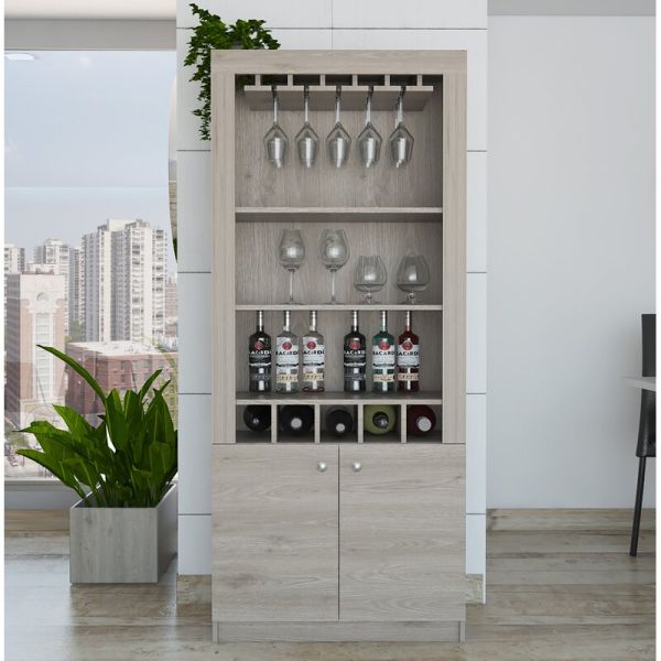 Stainless Steel Corner Wine Cabinet Racks With Temperature Control And Wood Shelves