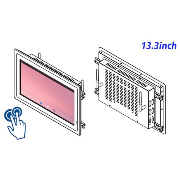 13.3-Inch Industrial Panel PC With Embedded, Open-Frame, Wall-Mounted Installtion