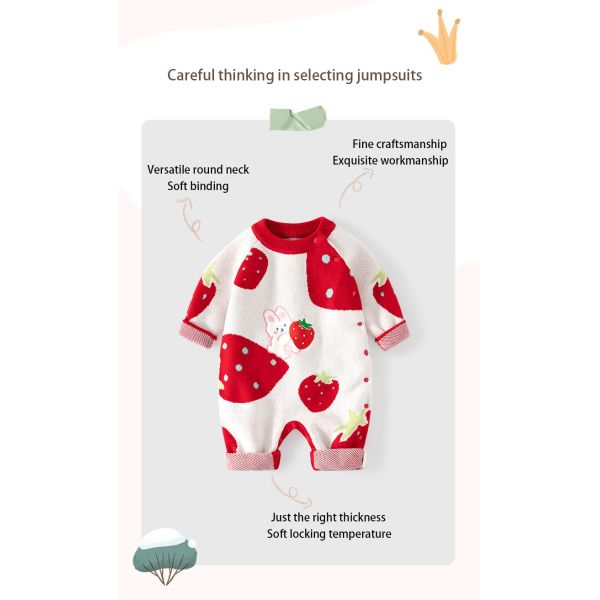 Wholesale Newborn Baby Knit Pure Cotton Romper Infant Sweaters Onesie Children's Long Sleeve Bodysuit for Autumn Winter