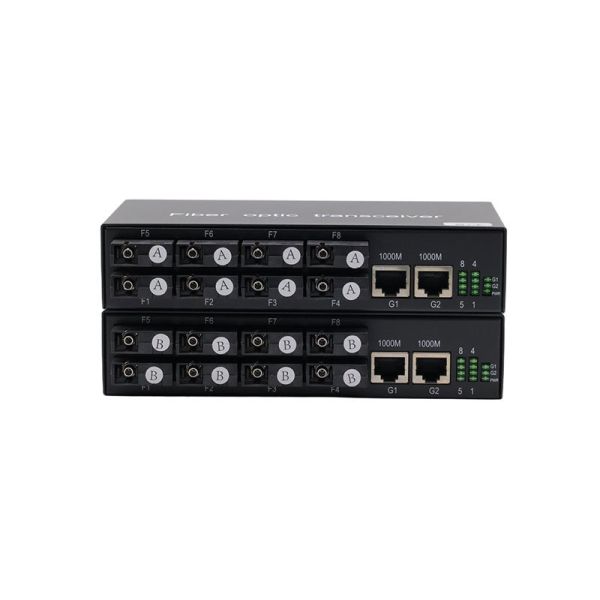 8 Port Ethernet Fiber Switch 100M SC Fiber Switch 2 RJ45 Ethernet Ports