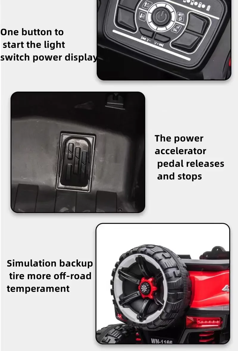 Stable 12V10 Kids Electric Toy Car 4 Wheel Off Road Vehicle Speed Adjustable