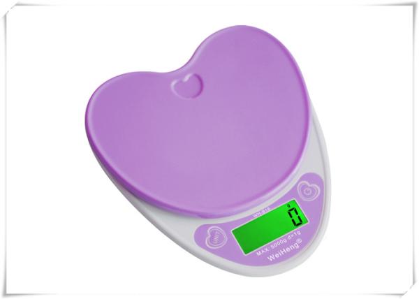 Heart Shape Portable Food Scale , Strain Gauge Sensor Kitchen Weight Scale