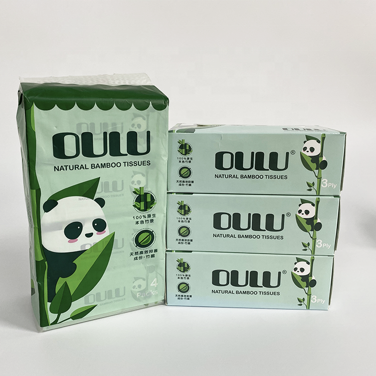 Chinese Manufacturers Custom 2ply 3ply White Bamboo Box Tissue Paper Facial Tissue
