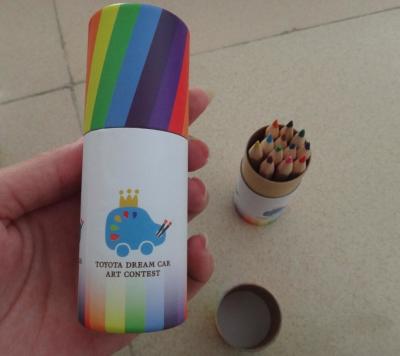 Promotional Toyota  Mini Design Colored Pencil Stationery Sets With 12 Pieces Inside, Wooden Material For Kids Children