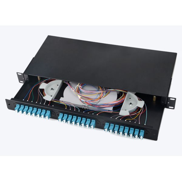 Cold Rolled Plate 1U 24 Port SC SX FTTH Fiber Optic Patch Panel for 19 Inch Rock Mount