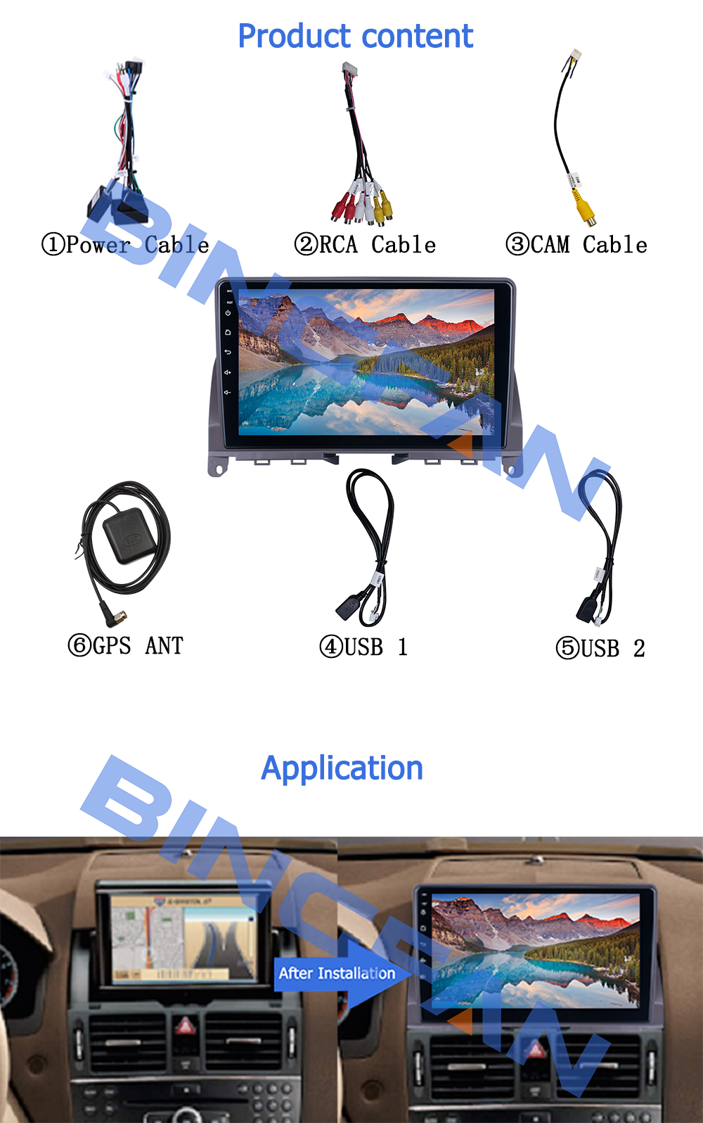 OEM Mercedes Benz Car Stereo C Class W204 2007-2014 HD Mp5 Автомобильный стерео