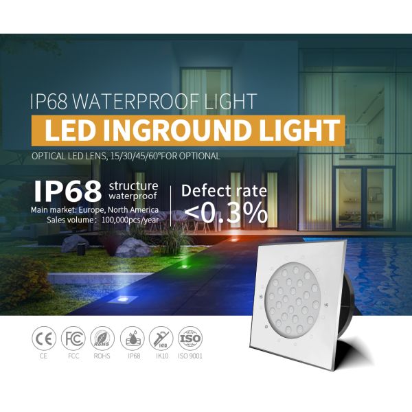 18W SS316 DMX512 RGB привело освещение СИД светов 960ma Inground подземное