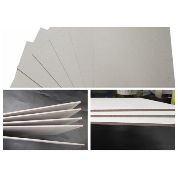 800GSM Recycled Pulp Chipboard Uncoated All Grey With ISO For Binder Cover