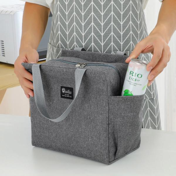 Grey Reusable Handled 600D Insulated Cooler Bags 29cm×25cm×17cm
