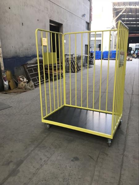 Mild Steel Caged Trolley On Wheels , Mobile Cage Trolley Corrosion Protection
