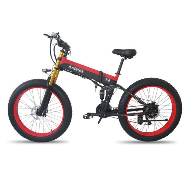 26X4.0 Fat Tire Folding Electric Bike , K8 Fat Wheel Electric Bike KETELES