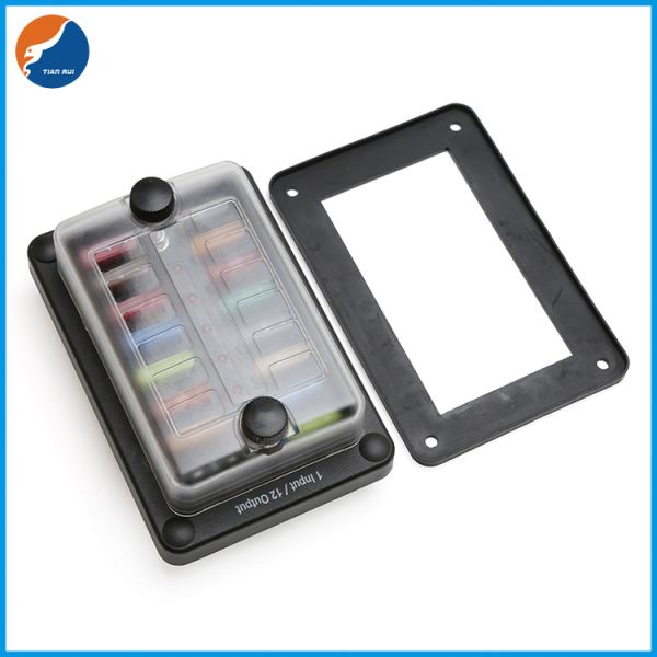 Патрон предохранителя выхода 6.3mm входного сигнала 12 яхты 1 шлюпки корабля терминальный пластиковый водоустойчивый с индикатором СИД