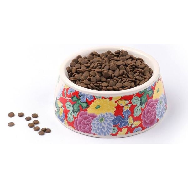 Lovely Personalized portable pet dog food water bowl ceramic plastic, Drink Dispenser Dog Cat Feeder Water Bowl, pet bow