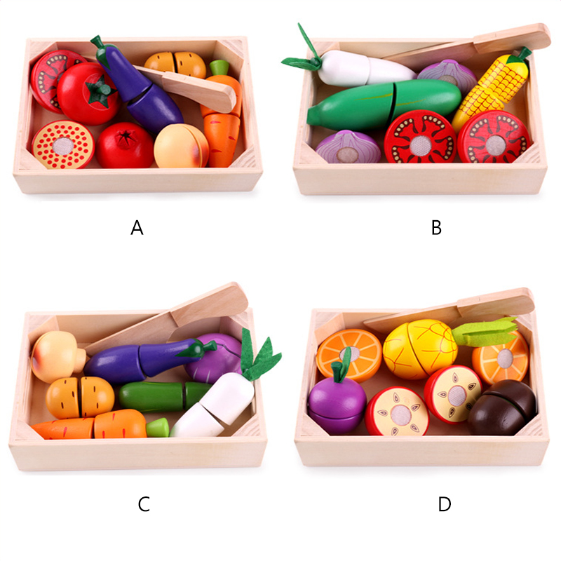 Варить подпирает еды игры роли 5.5cm игрушки плода деревянной магнитные
