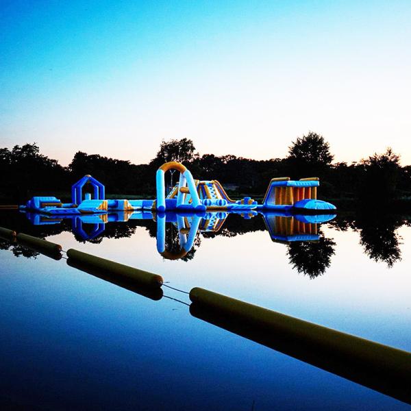 Auti - UV 0.9mm PVC Tarpaulin Inflatable Obstacle Course Water Park 24m*12.5m