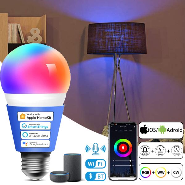 500LM Alexa включило электрическую лампочку SMD5050 Bluetooth E27 Wifi электрических лампочек умную