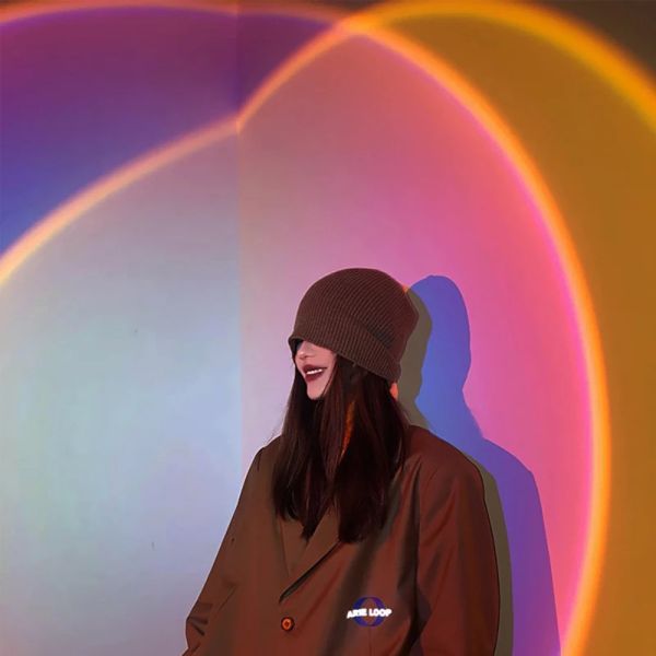 Rainbow Sunset Projector Atmosphere Night Light Coffee Shop Projection Lights Children Bedroom Cute Night sunset project