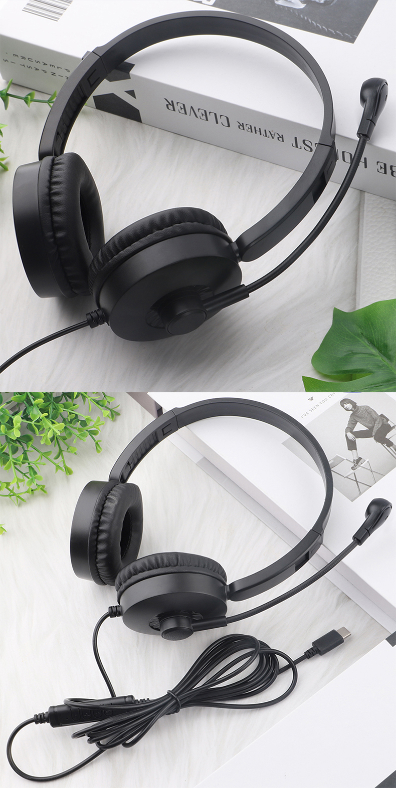 JTY- K3 Head mounted wired headphones with microphone and wired control USB/Type-C/3.5mm multi interface online course learning, customer service, computer headset support OEM/ODM customized products