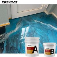 As cores de revestimento do assoalho metálico tridimensional da cola Epoxy prosperam nas áreas de tráfego altas que brilham a dureza