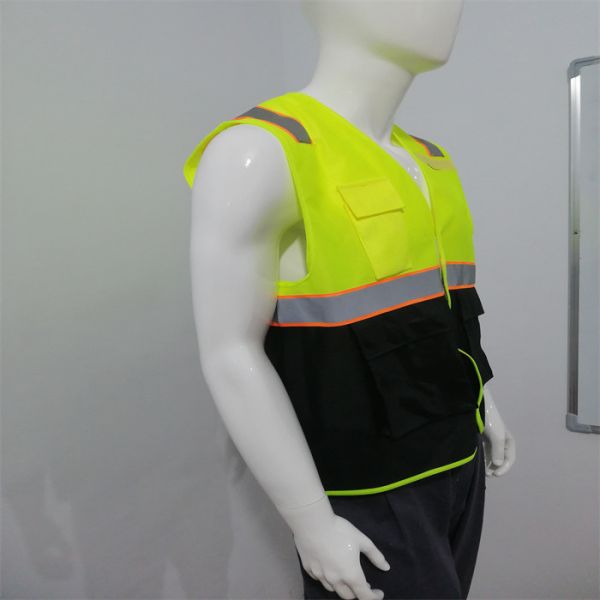 100% Polyester Knitted Hi Vis Safety Vest For Construction Workers 120gsm