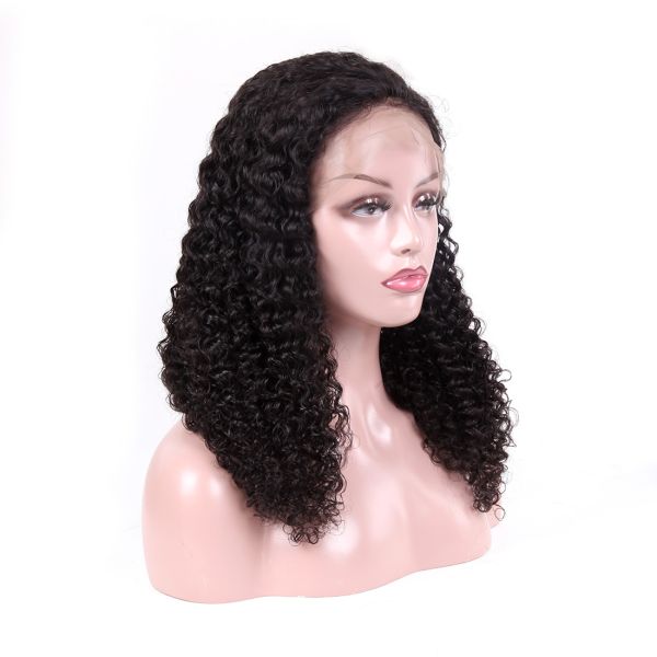 Уньпросессед бразильские полные человеческие волосы Джерри париков шнурка курчавое отсутствие запутывать