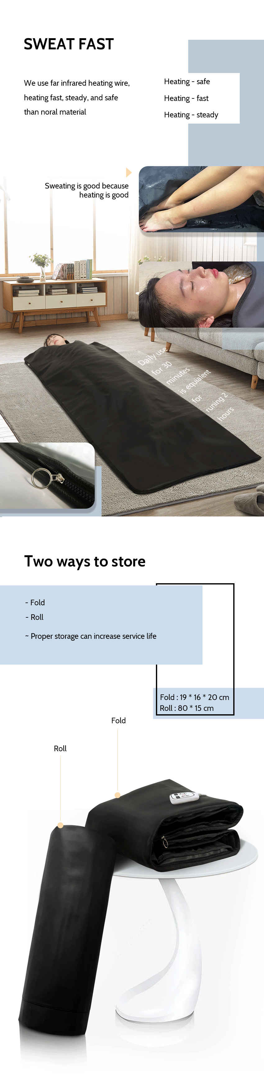 Хуиканг нагревает дальнее инфракрасное саунное одеяло обертывает детоксикацию и снижает вес ODM