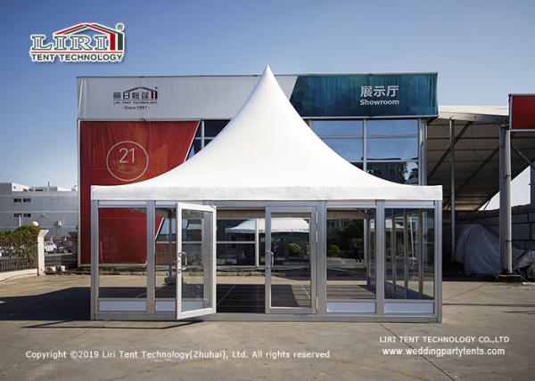 6X6M Gazebo Canopy Tent With Glass Wall And Flooring For VIP Room
