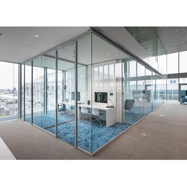 Modern 108 Series Frameless glass partition with double 12mm thickness glass soundproof wall