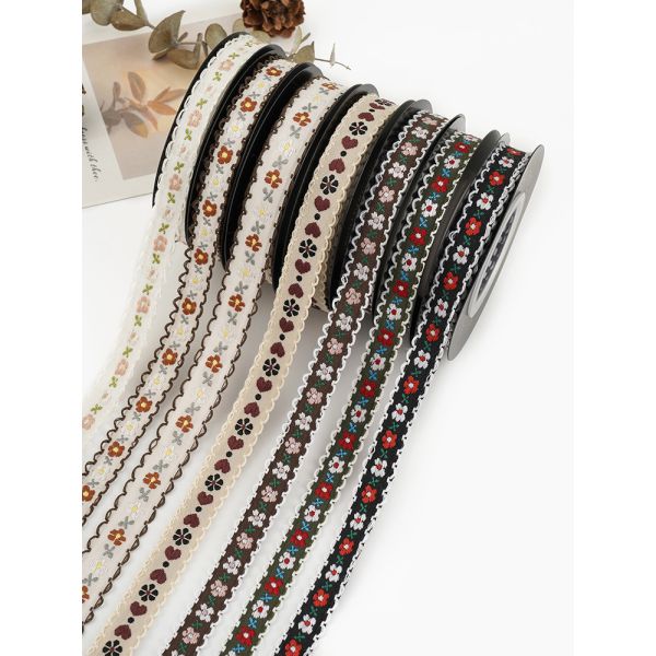 OEM ODM Цветочная Джакардная лента 10mm-25mm Цветочная Джакардная лента