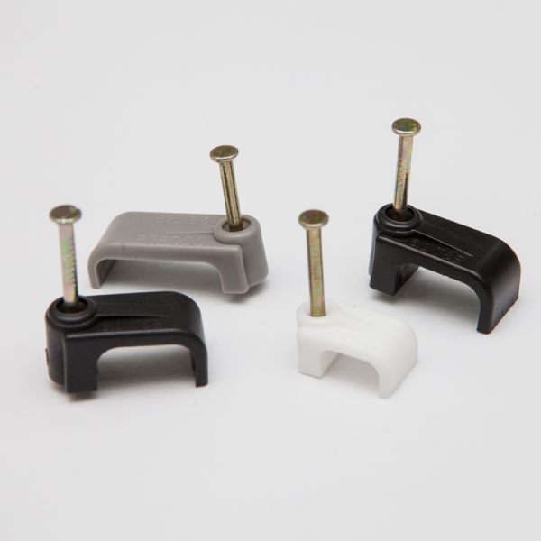 Electrical Wiring Accessories Flat Nail Clips PE Material Round Plastic Wall Cable Wire Clip