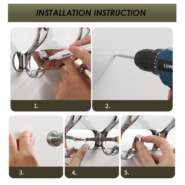 Multipurpose Stainless Steel Robe Hooks For Hanging Towels Coat Mirror Polishing Finish