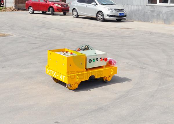 Rubber wheel battery transfer carriage mold injection transfer cart on concrete floor