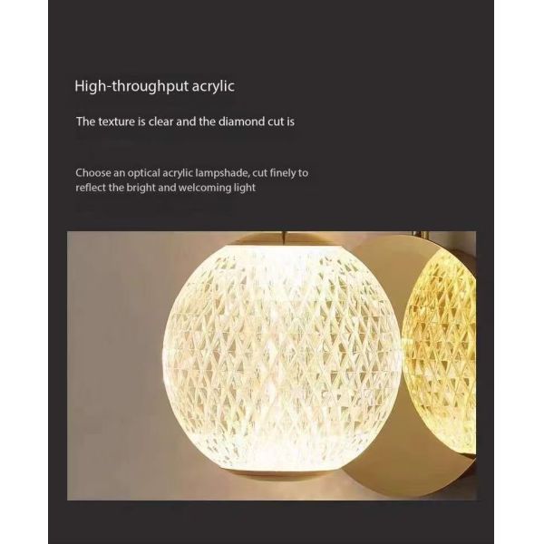 Modern Light Luxury Dragon Bead Restaurante Lámpara esférica Dormitorio Lámpara de pared Villa Escalera giratoria Lustrero Loft Lustrero compartido