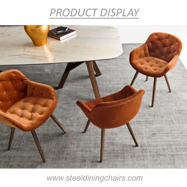 Black Punctiform Metal Upholstered Dining Chair