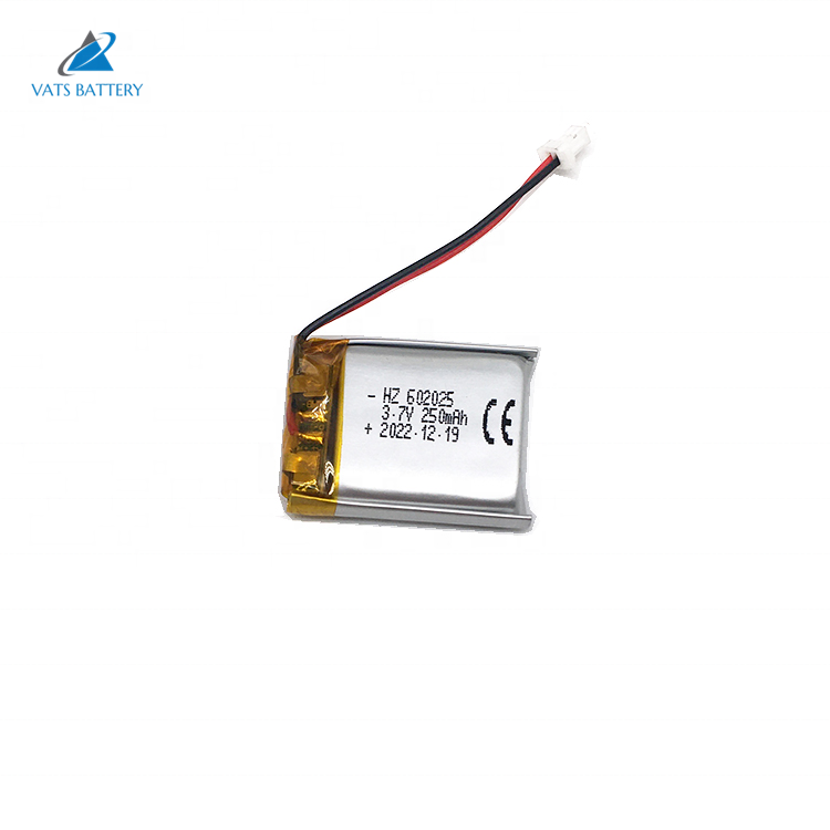 3.7V 250mAh IEC62133 CE Certified Lithium Polymer Battery with UN38.3 MSDS for Electronic Devices